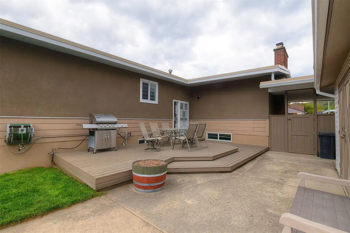 The old backyard deck and patio before